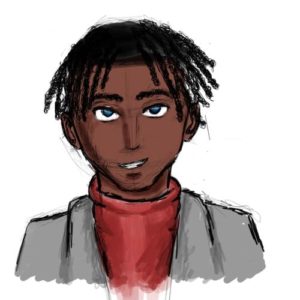 black boy w blue eyes